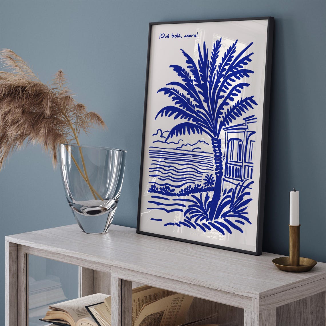 Cuban Que Bola Asere Palm Tree Tropical Caribbean Beach Scene Poster - Image 2