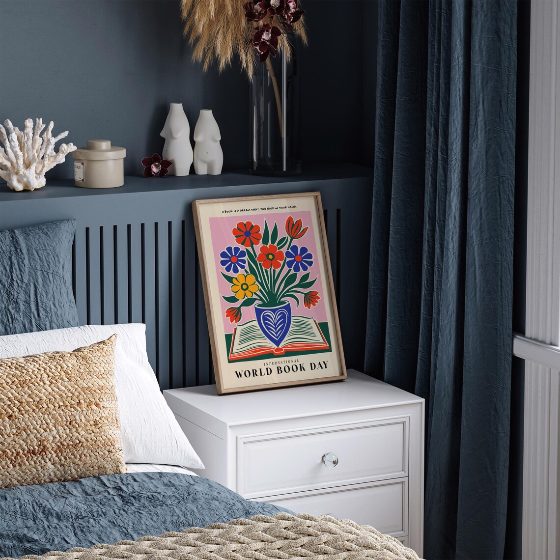 International World Book Day Floral Bouquet Book Quote Art Poster - Image 5