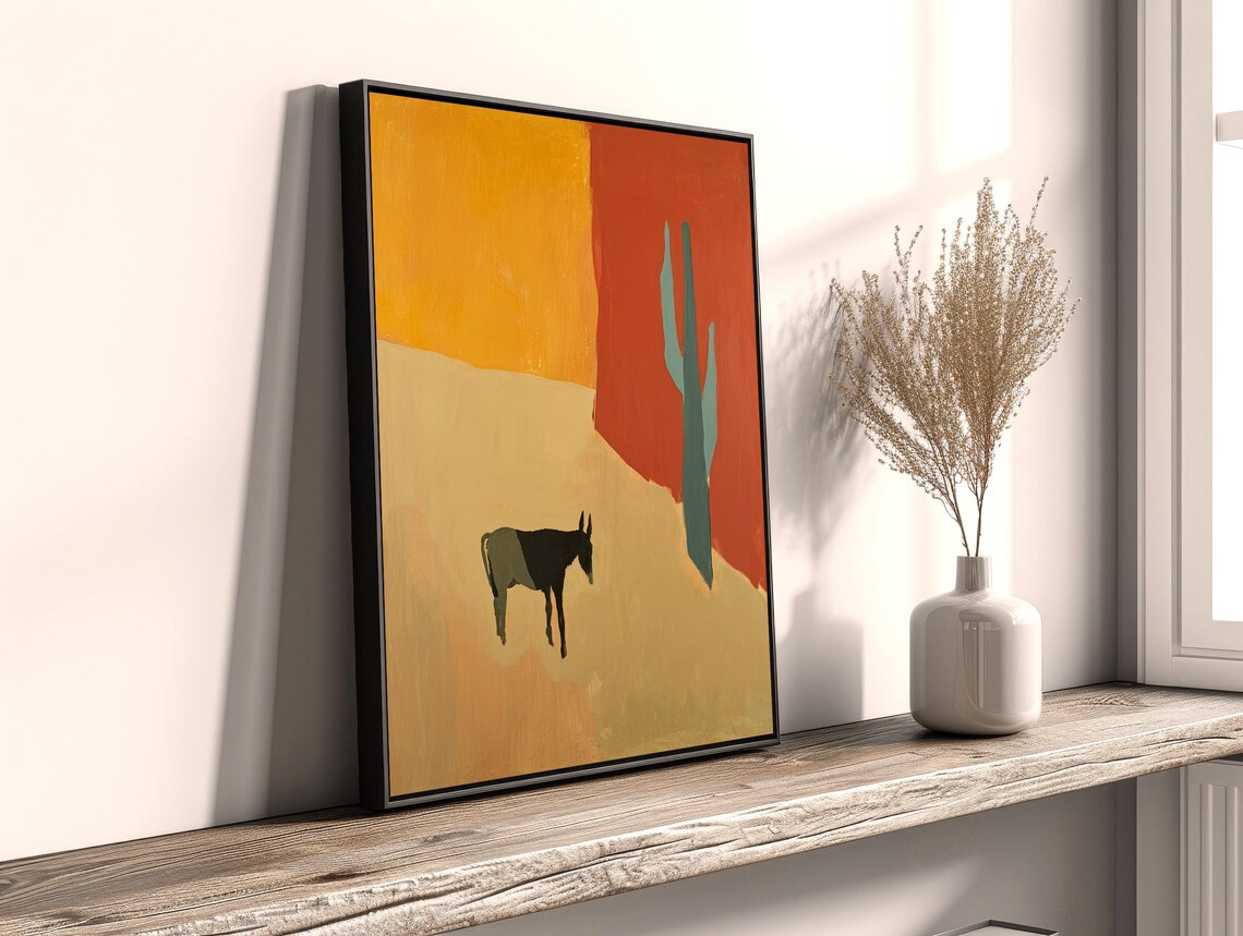Southwestern Cactus Canyon Road Modern Art Print - Image 2