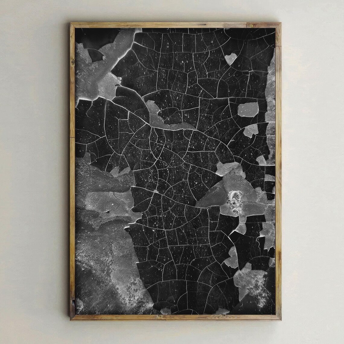 Abstract Black And White Wall Pattern Art Print
