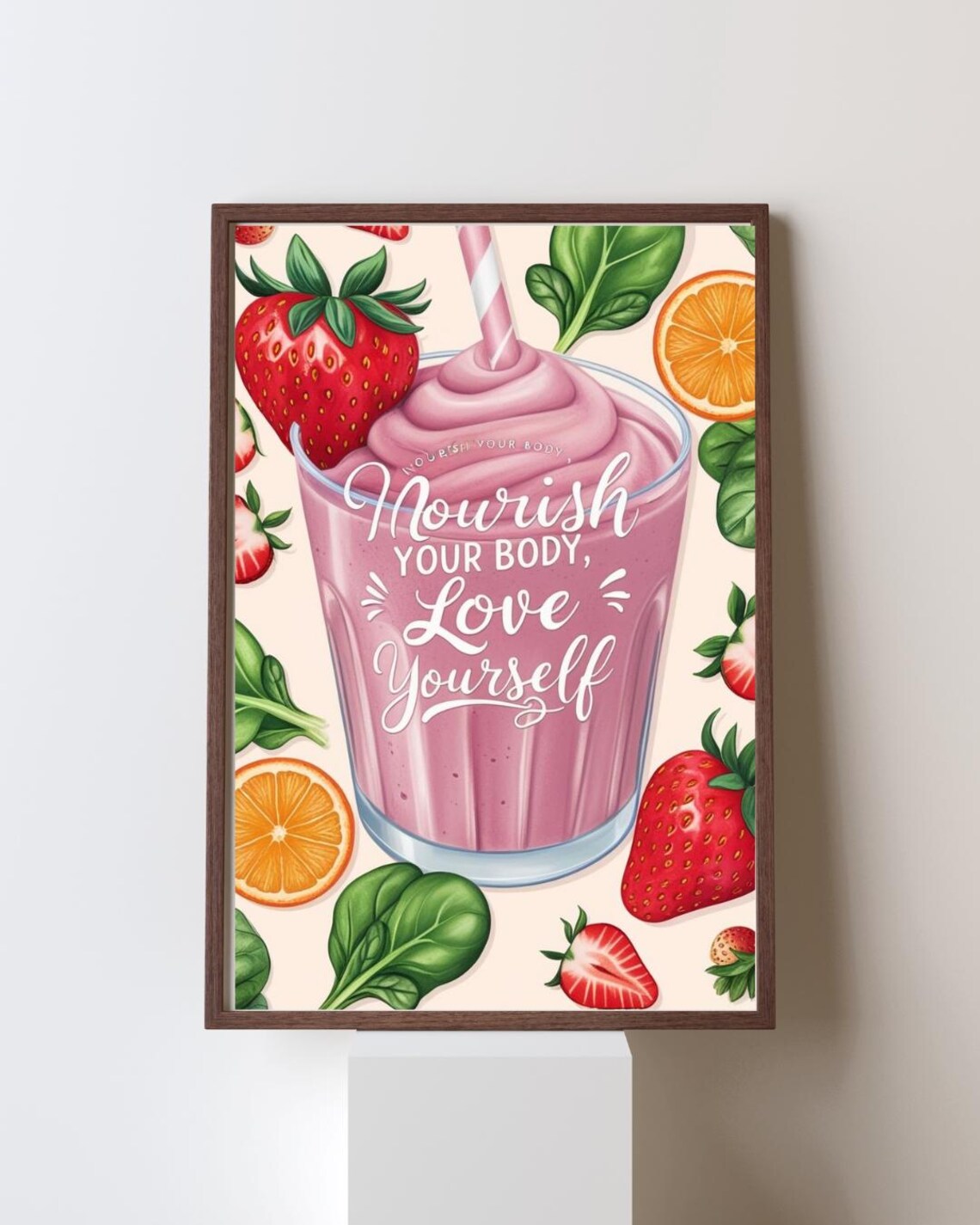 Nourish Your Body Motivational Minimalist Art Print