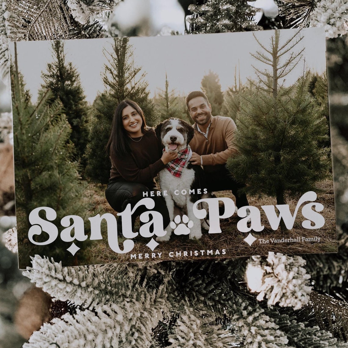 Dog Photo Christmas Card Template Pet Photo Christmas Card Dog Christmas Card Santa Paws Editable Dog Christmas Card Instant