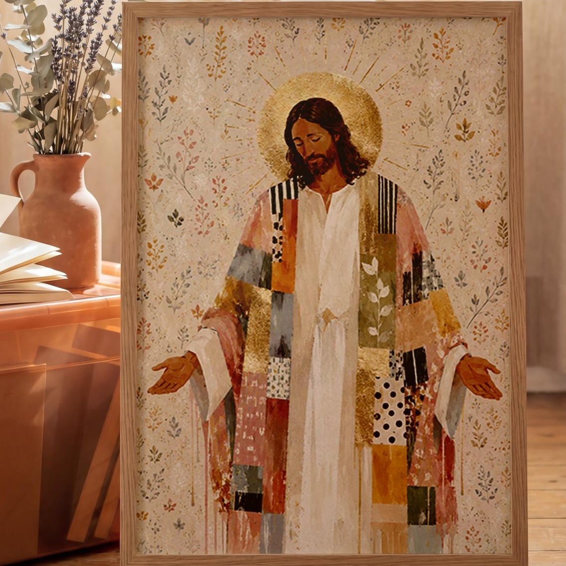 Boho Jesus Folk Style Christian Poster