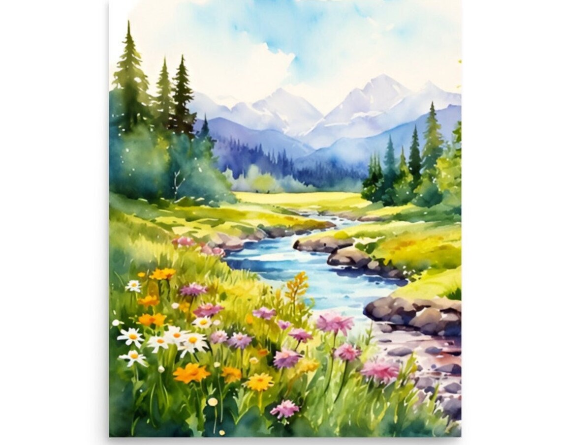 Rocky Mountains Colorado Spring Landscape Art Print