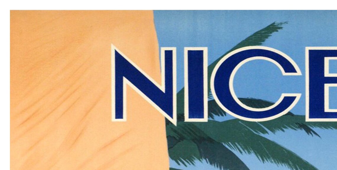 Nice France Nicoise Folk Costume Flower Basket Bay View Poster - Image 2