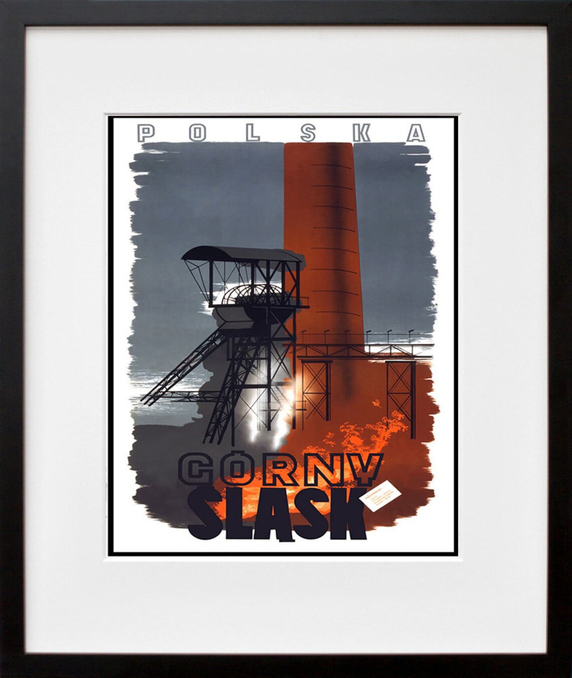 Poland Gorny Slask Industrial Coal Mine Vintage Travel Poster Art - Image 2