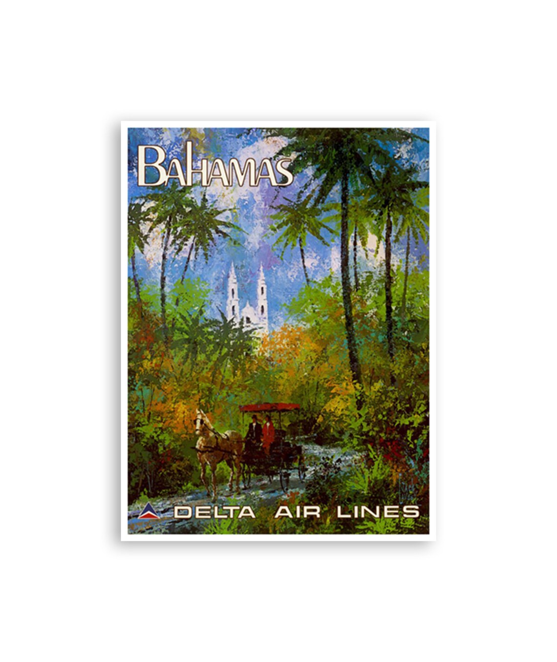 Bahamas Travel Poster, Abstract Modern Home Decor
