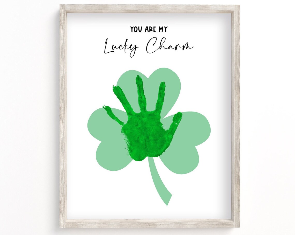 You Are My Lucky Charm Shamrock Handprint Keepsake Craft Poster
