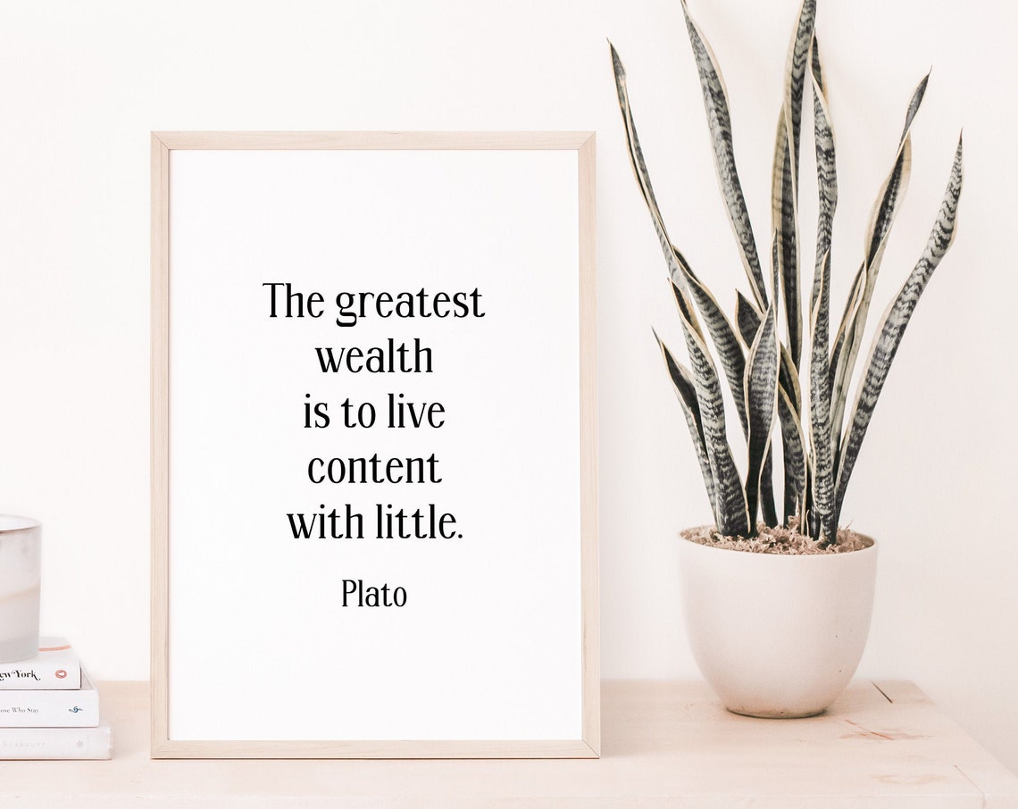 Plato Quote Inspirational Wall Art Bedroom Decor Typography Poster Home Print