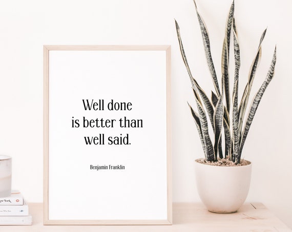 Benjamin Franklin Quote Inspirational Wall Art Bedroom Decor Typography Poster Home Print