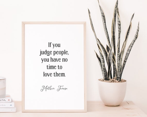 Mother Teresa Quote Inspirational Wall Art Bedroom Decor Typography Poster