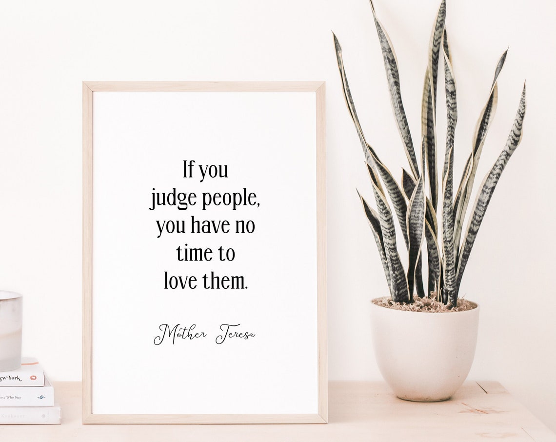 Mother Teresa Quote Inspirational Wall Art Bedroom Decor Typography Poster