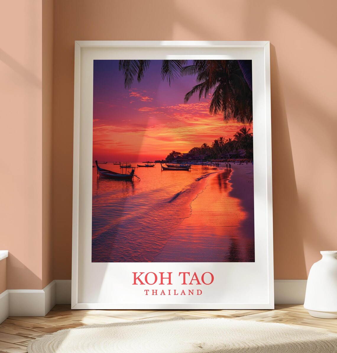 Koh Tao Location Poster, Thailand Travel Poster
