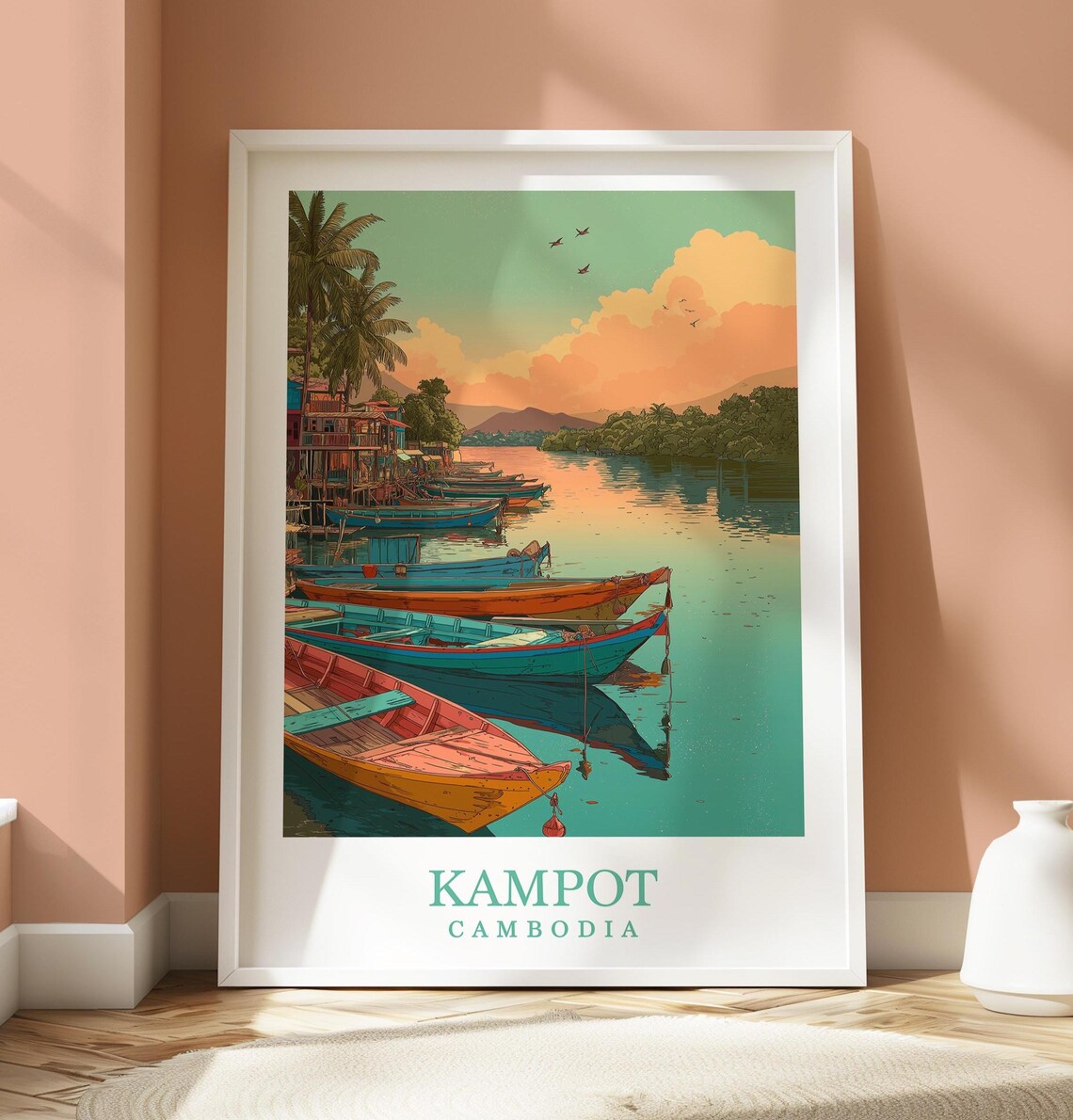 Kampot Location Poster, Cambodia River Shot