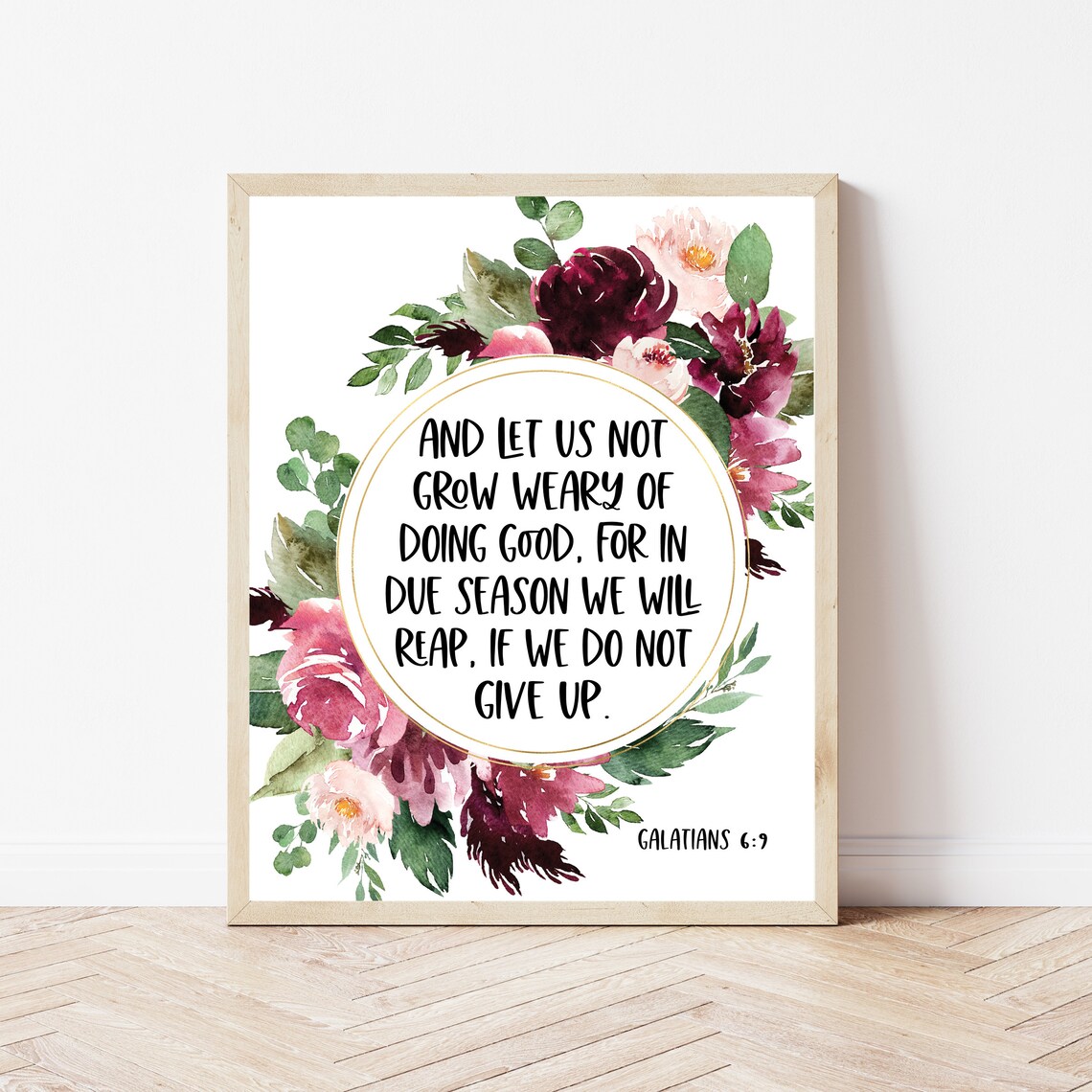Galatians 6:9 Scripture Art Print, Modern Christian