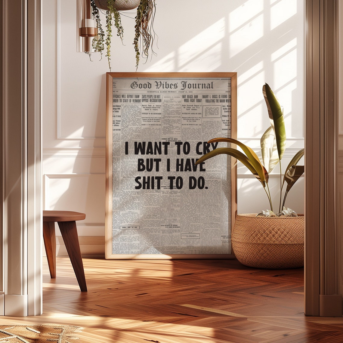I Want To Cry But I Have Shit To Do Sweary Print Girl Room Poster Funny Wall Art Rude Print Funny Office Poster Adulting Print - Image 3