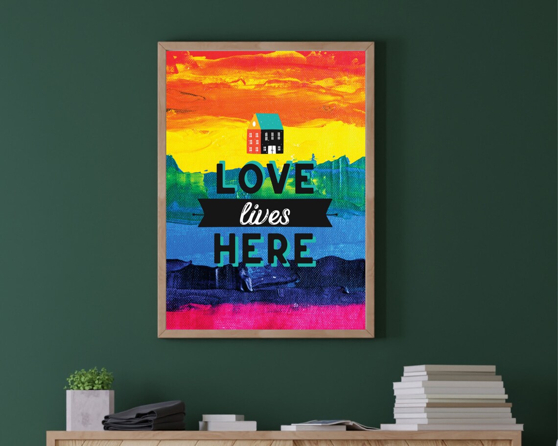 Love Lives Here Home Decor, Rainbow Art Print - Image 5