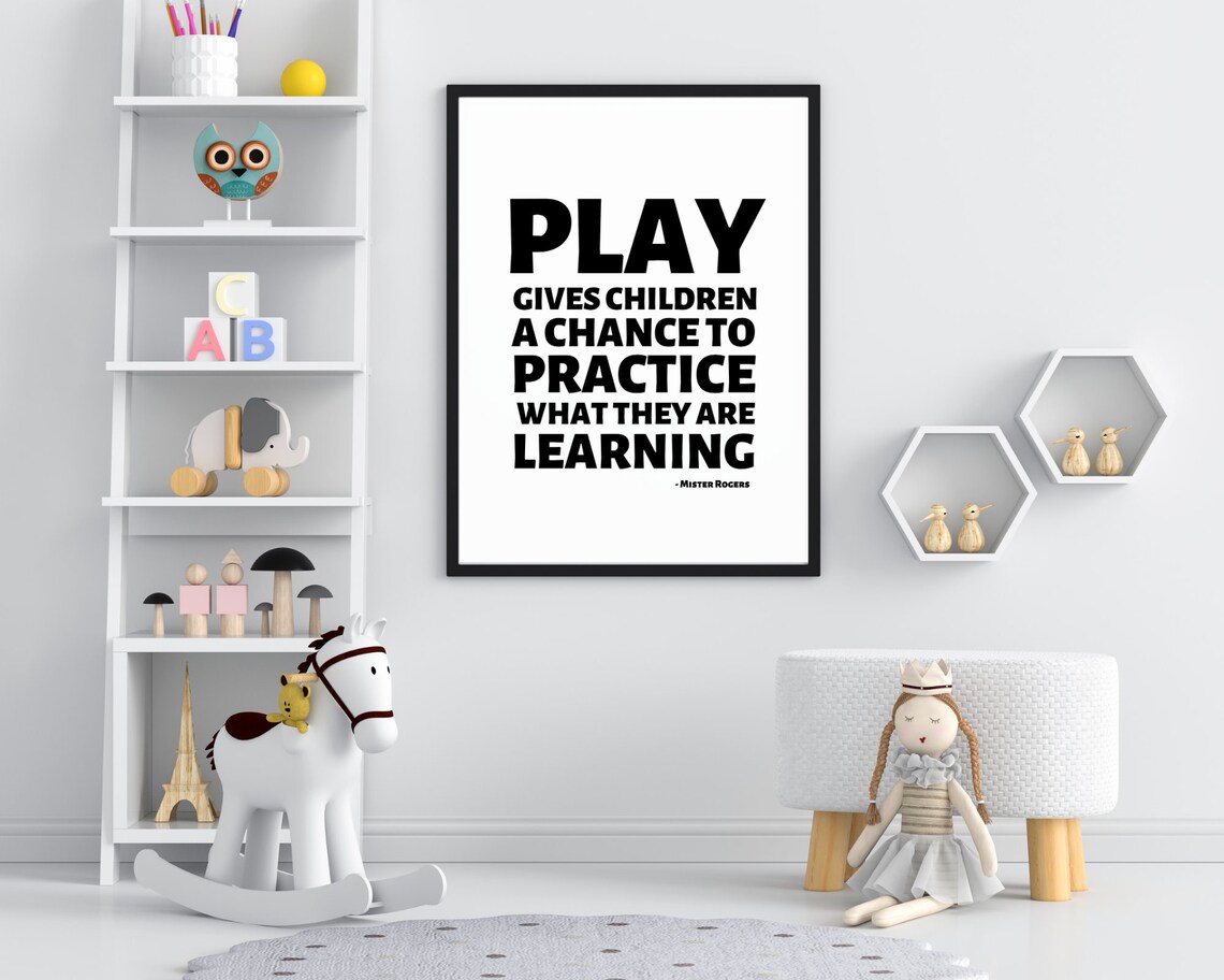 Play Gives Children a Chance to Practice Mister Rogers Quote Poster - Image 3