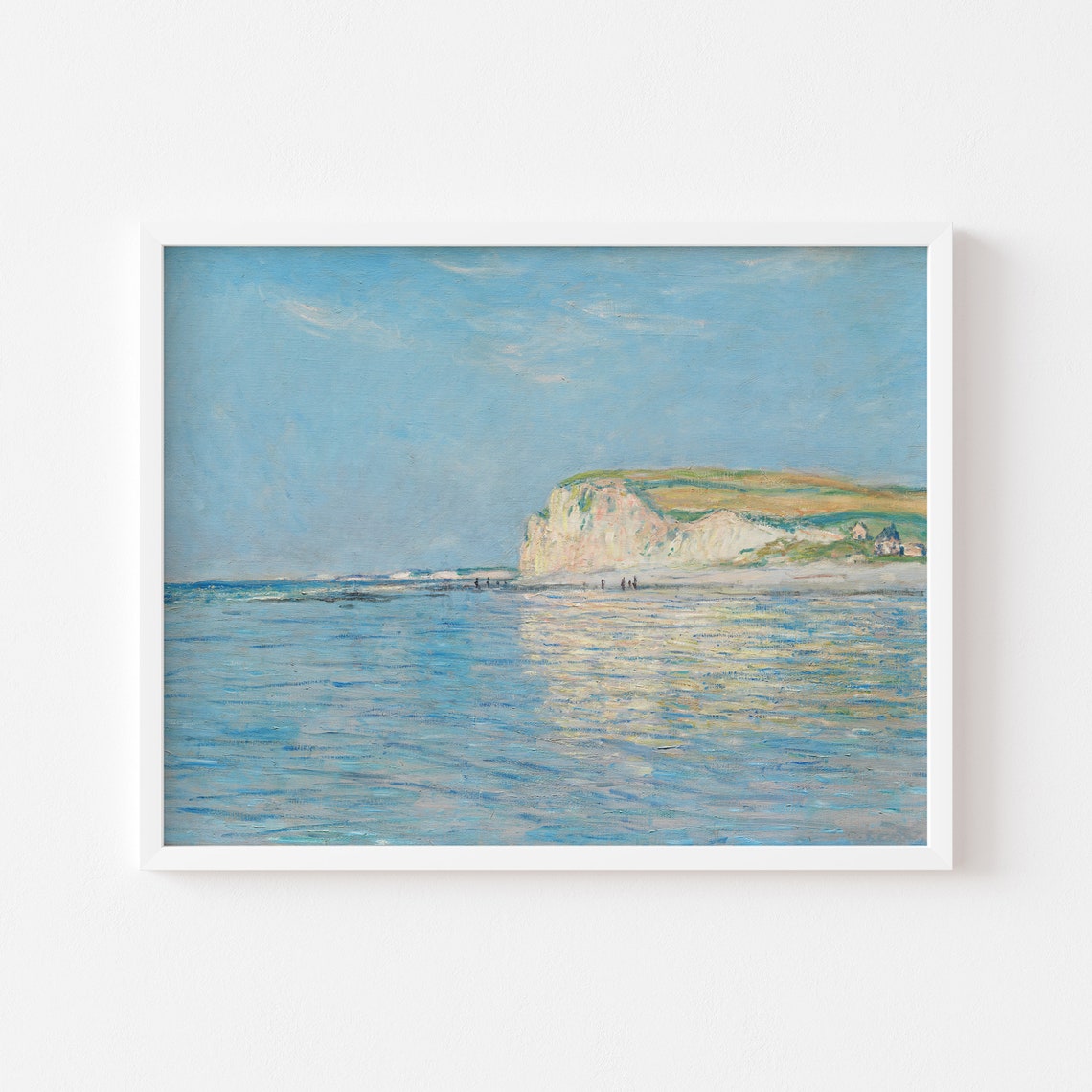 Wall Art Coastal Print Vintage Monet Seascape Painting Boho Muted Blue Ocean Art Beach House Decor