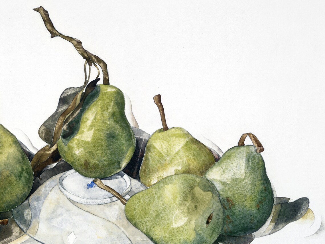 Rustic Kitchen Fruit Print Vintage Pear Painting Antique Still Life Farmhouse Wall Art Kitchen Wall Decor - Image 3