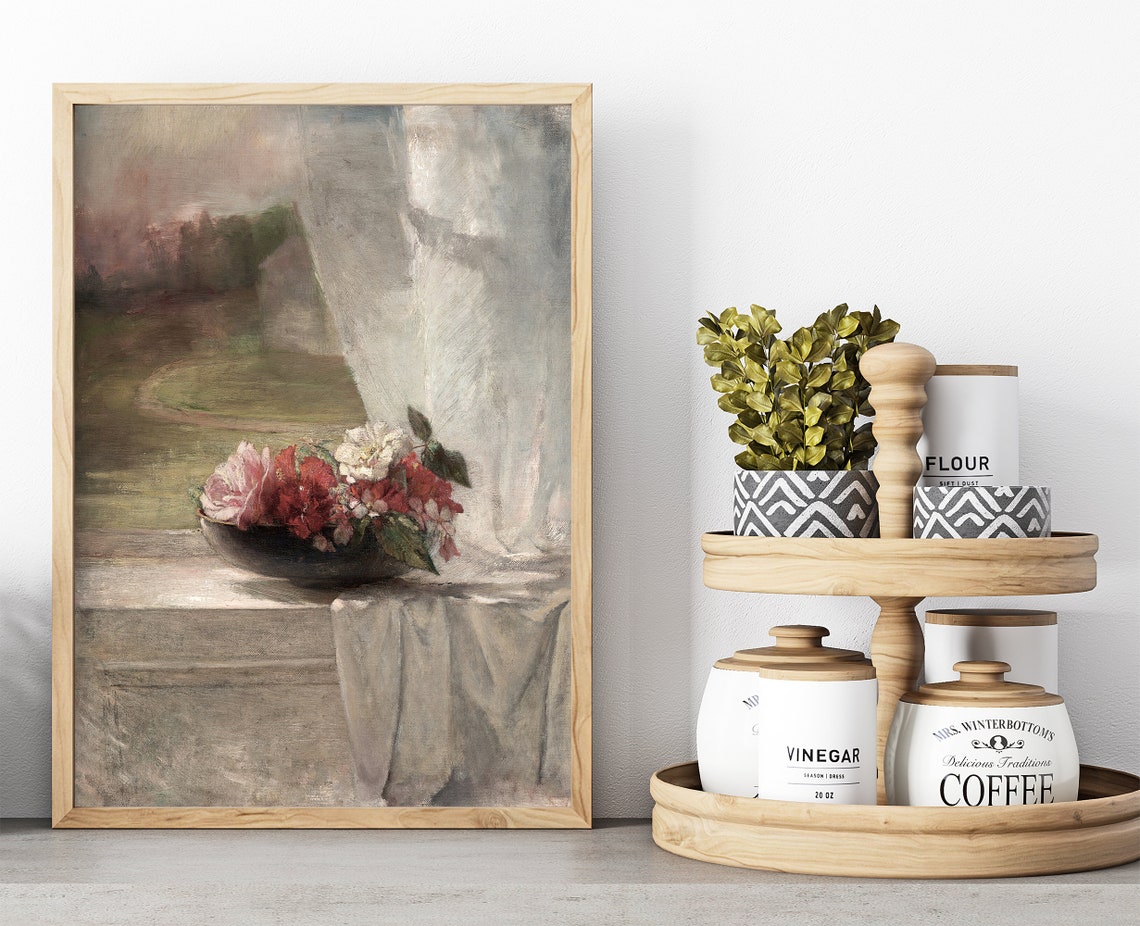 Floral Still Life Painting Unframed Oil Painting Print Vintage Still Life Original Small Flower Oil Painting Bouquet Oil Painting - Image 2