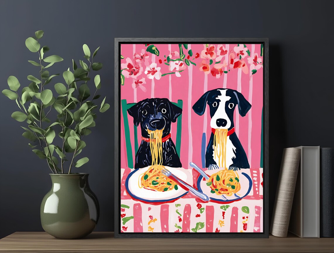 Spaghetti Dog Art Print, Maximalist Dining Decor - Image 5