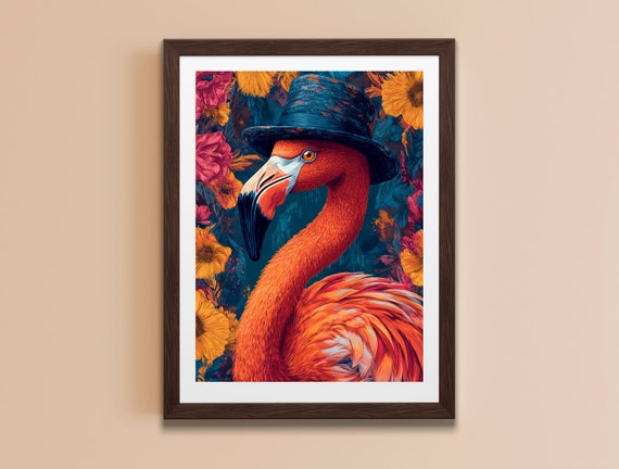 Whimsical Maximalist Wall Decor Trendy Poster Colorful Tropical Bird Art Print Bold Wildlife Artwork For Living Room Bedroom