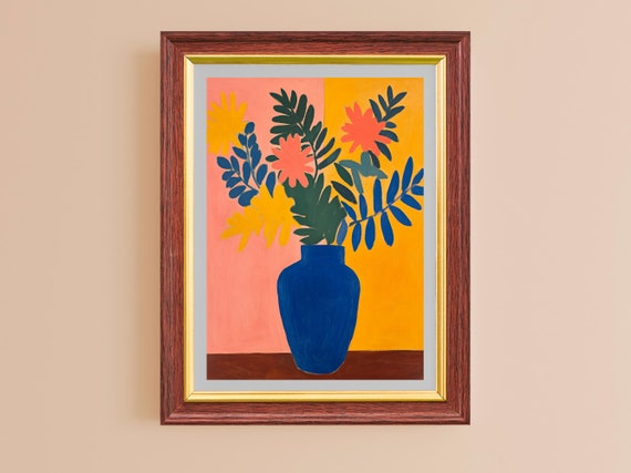 Matisse Print Flowers Mid Century Modern Boho Floral Prints Dopamine Wall Art Maximalist Decor For Living Room Home Office