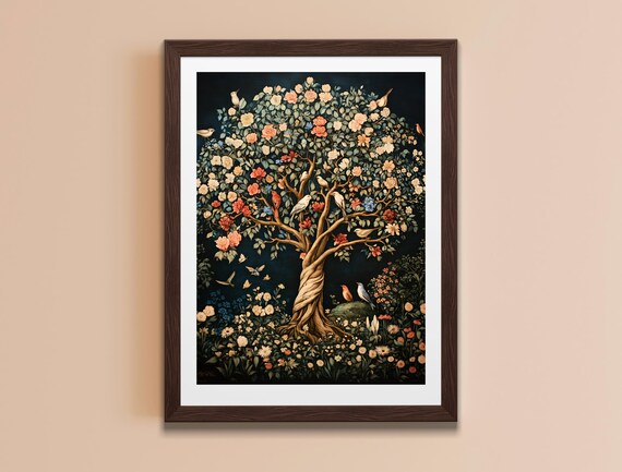 Dark Botanical Print Dark Academia Art Moody Floral Wall Decor Vintage Aesthetic Cottagecore Art For Home Decor