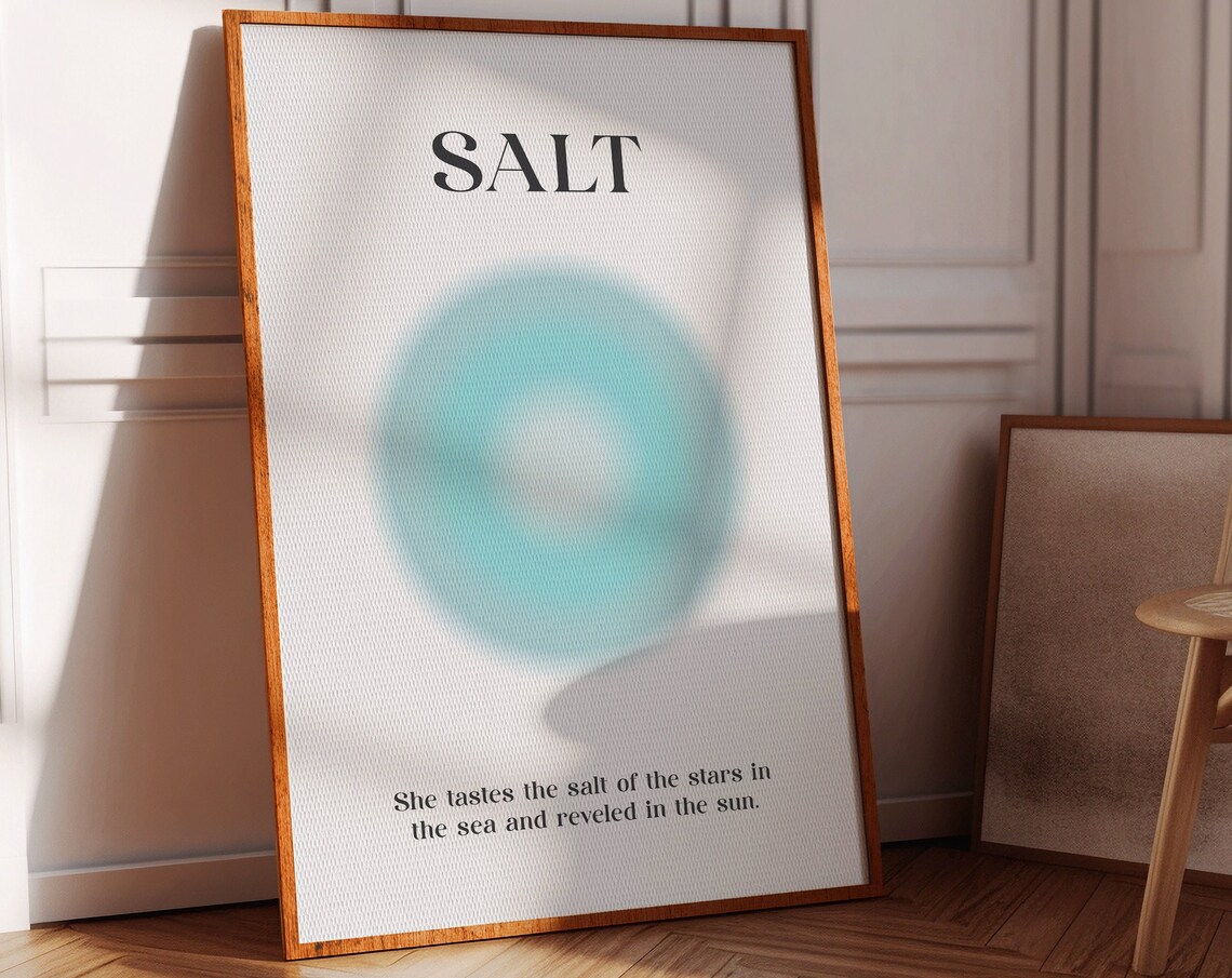 Salt Aura Quote Minimalist Blue Gradient Typography Wall Poster