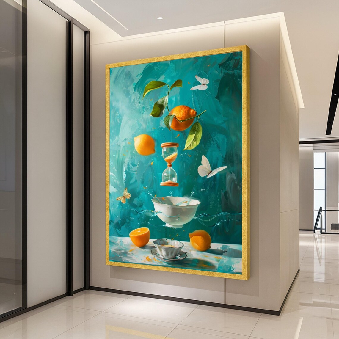 Surreal Citrus Still Life, Kitchen Wall Art Print