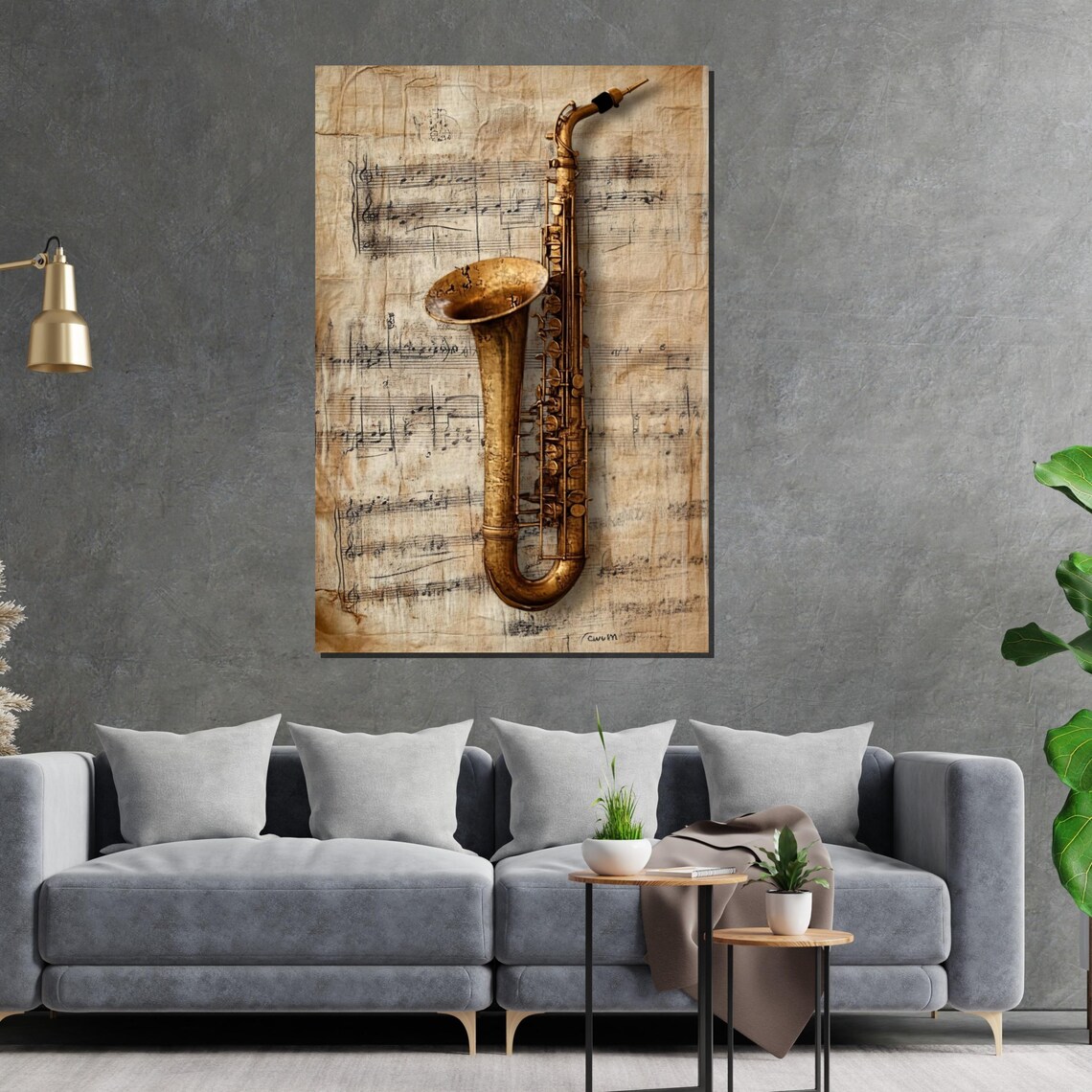 Vintage Saxophone Music Art Print, Instrument Sheet - Image 2