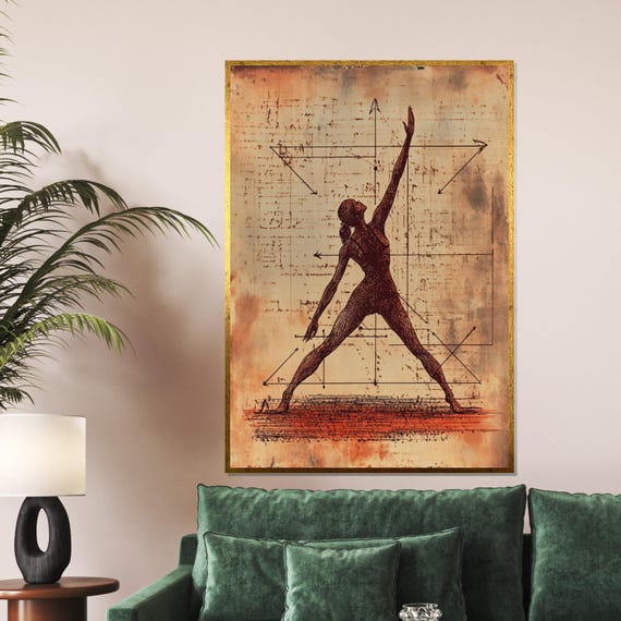 Geometric Dancer Ballet Silhouette Art Dance Wall Print Artistic Poster Wall Art Design Ready To Hang Decoration