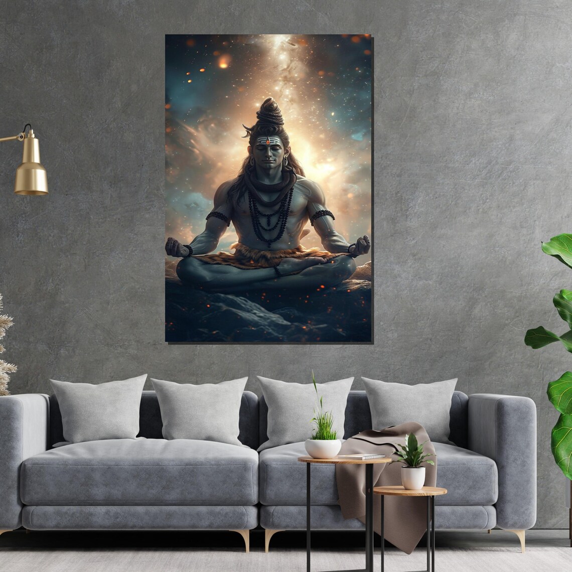 Lord Shiva Meditating Cosmic Galaxy Sky Divine Deity Art Poster - Image 2