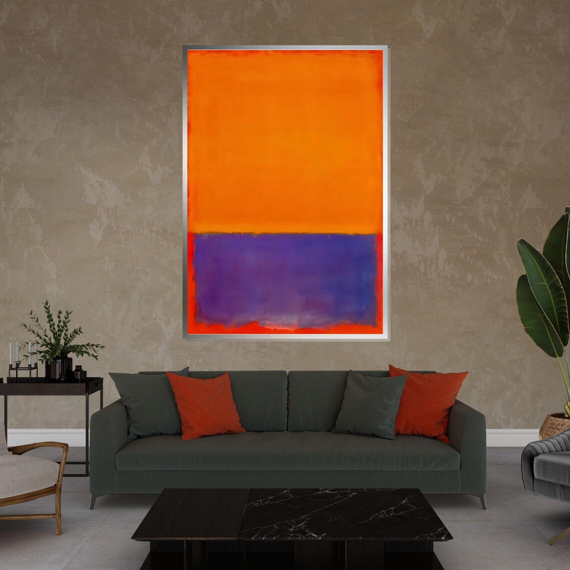 Orange and Purple Color Field Abstract Vibrant Painting Poster - Image 4