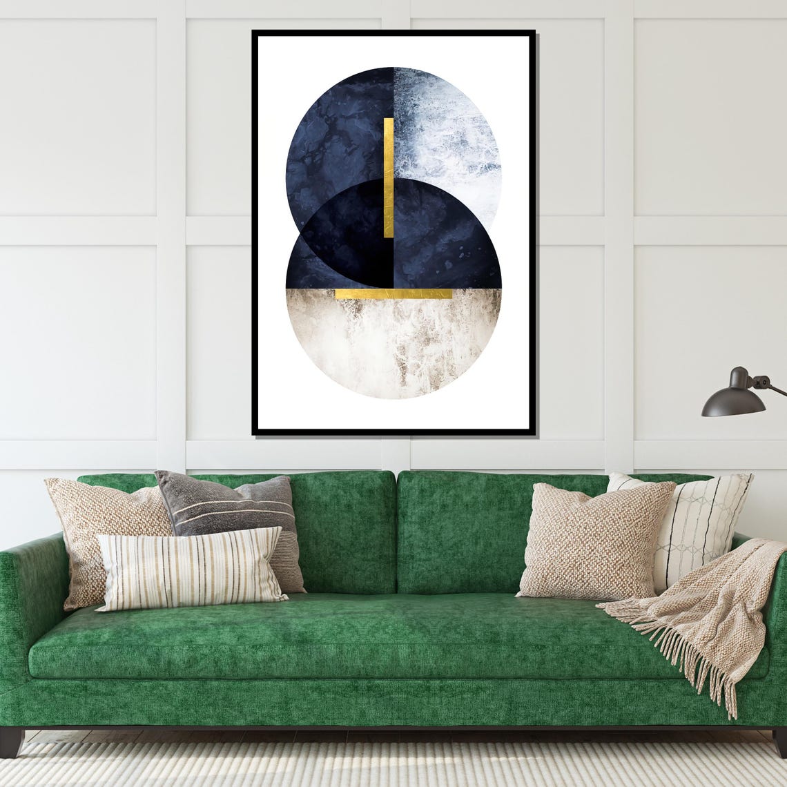 Navy Blue And Gold Overlapping Circles Modern Geometric Poster - Image 4