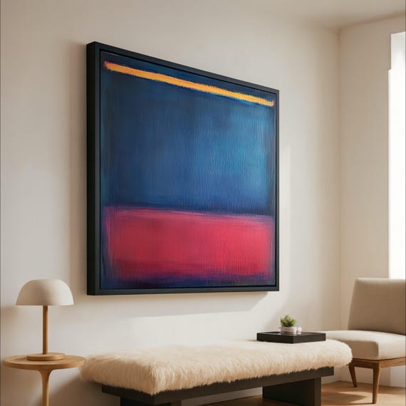 Mark Rothko Style Canvas Wall Art 19527 Abstract Blue And Red Blocks Modern Minimalist Color Field Painting Home Ready To Hang