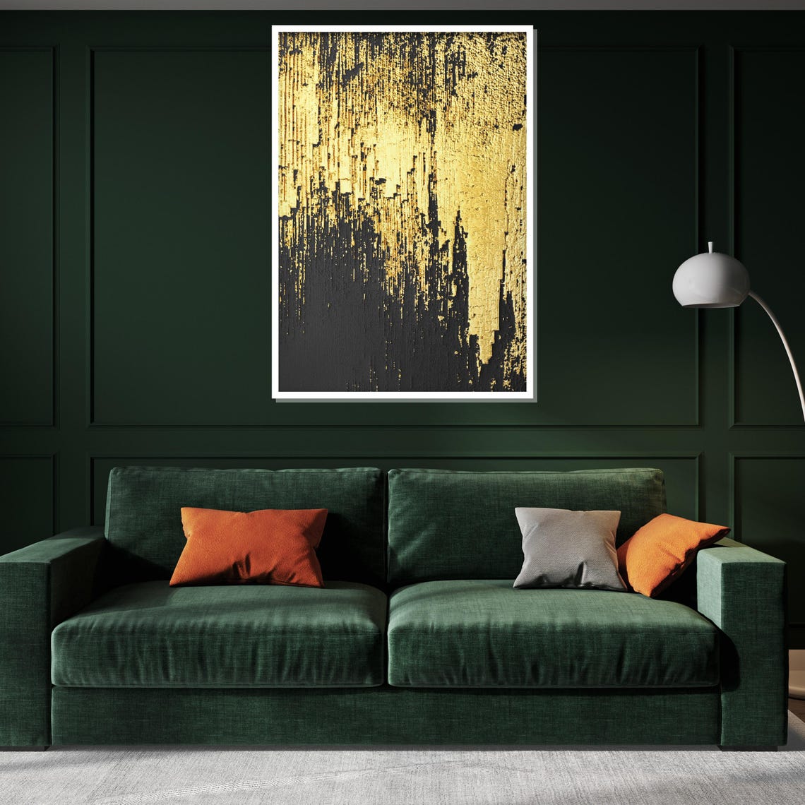 Gold Drip Black Texture Dramatic Metallic Modern Abstract Poster - Image 3