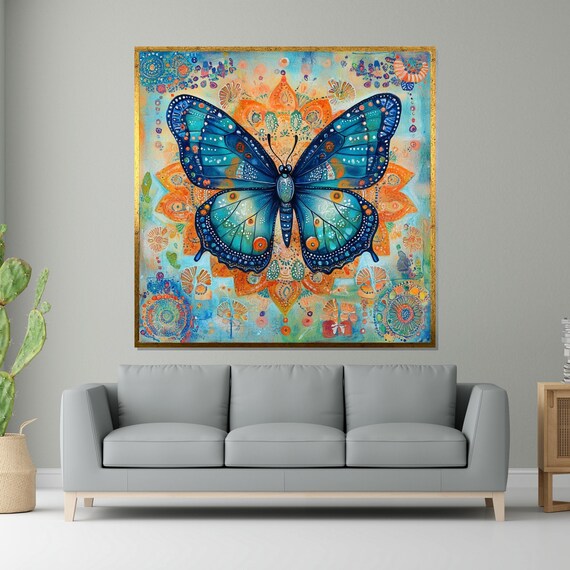 Butterfly Mandala, Boho Decor Art Print