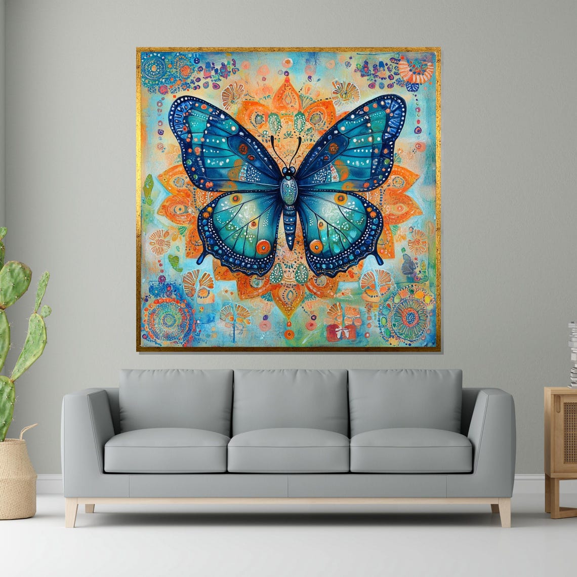 Butterfly Mandala, Boho Decor Art Print