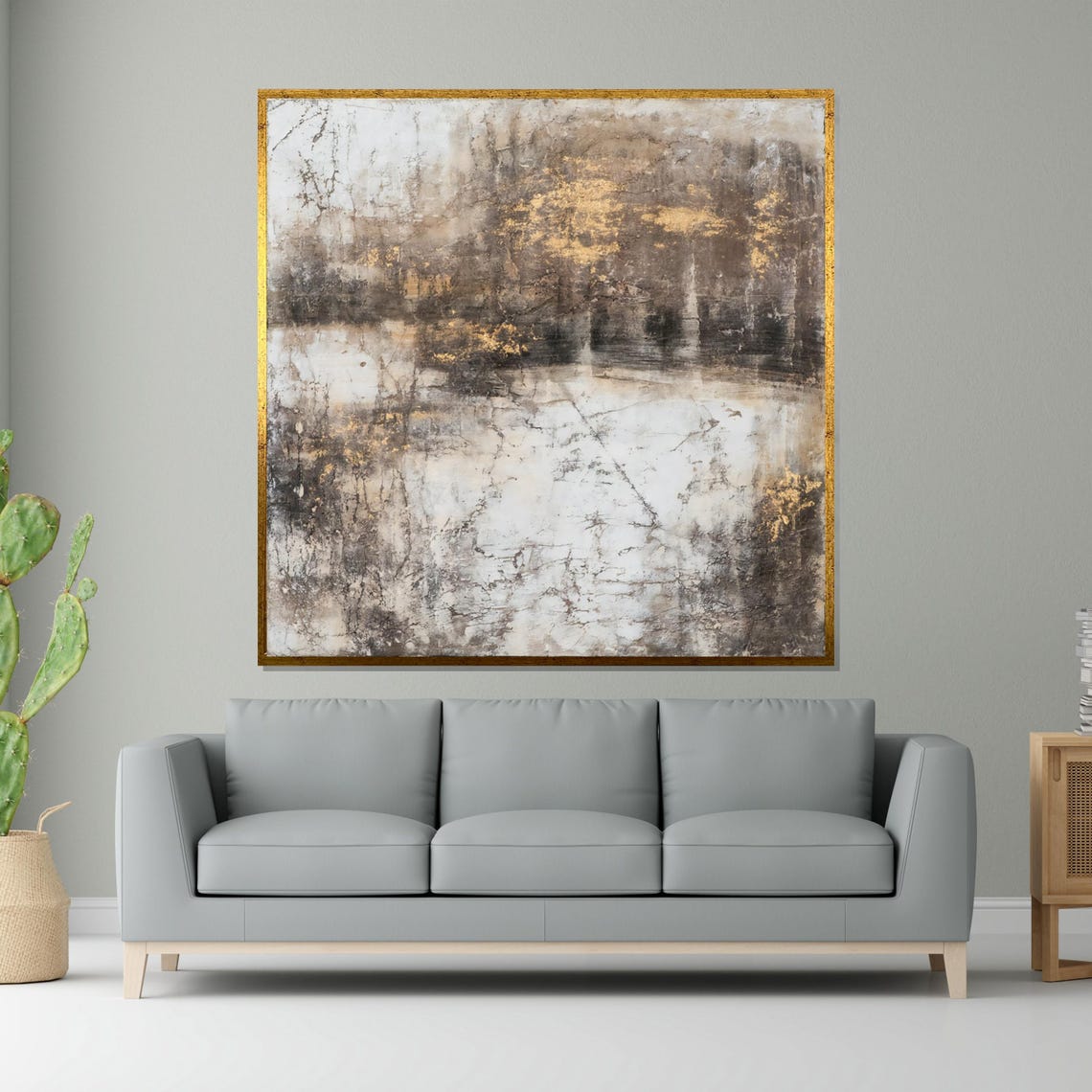 White Gold Marble Texture Neutral Elegant Stone Vein Wall Art