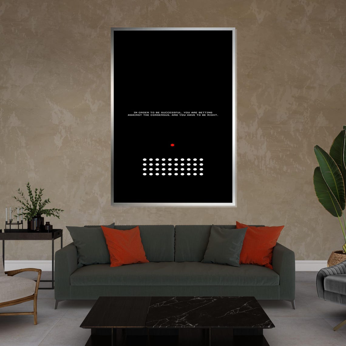 Bet Against The Consensus One Red Dot Minimalist Quote Poster - Image 4