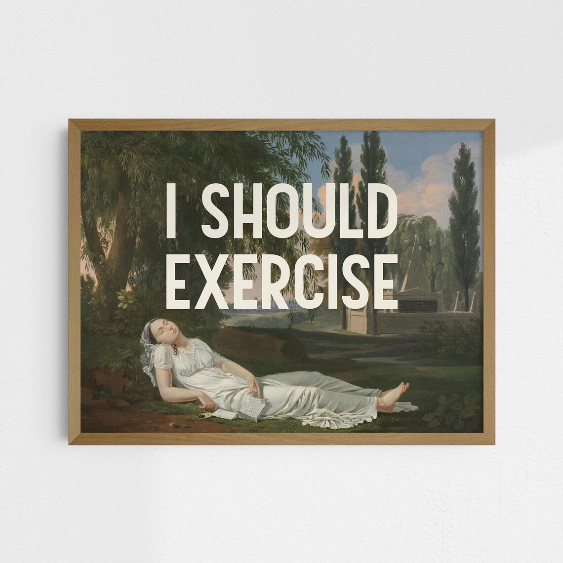 I Should Exercise Funny Fitness Quote Art Print