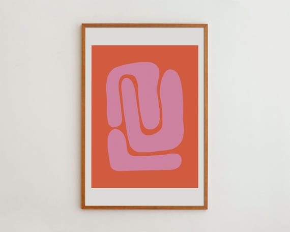 Minimalist Abstract Wall Art Print Twocolor Modern Design For Home Or Office Decor