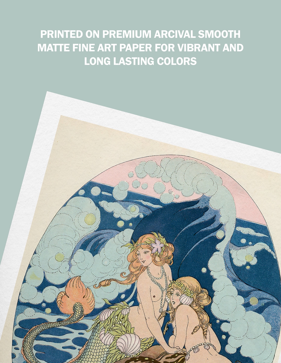 Vintage Mermaids Art Nouveau Poster Print, Gerda Wegener - Image 4