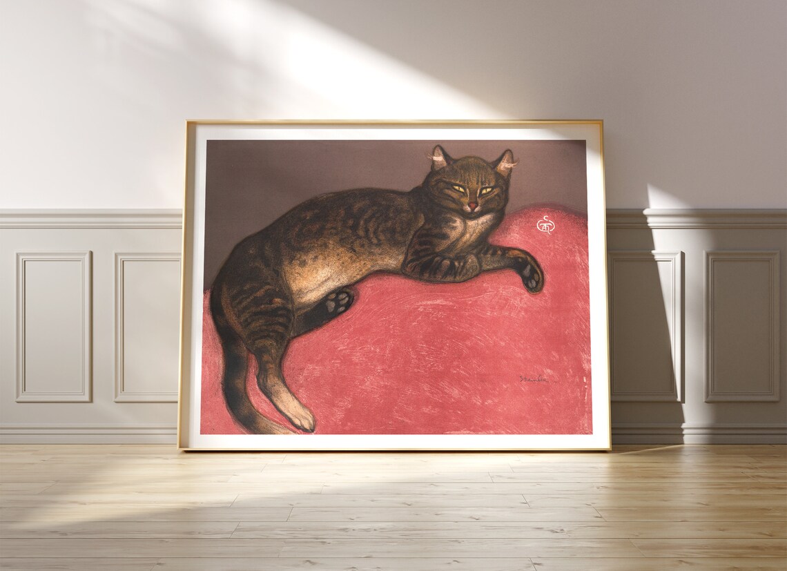 Vintage Art Nouveau Cat Art Print, Théophile Steinlen