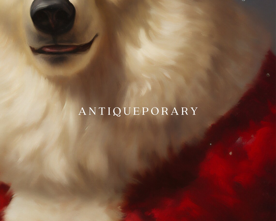 Christmas Santa Polar Bear Portrait Vintage Holiday Art Poster - Image 2
