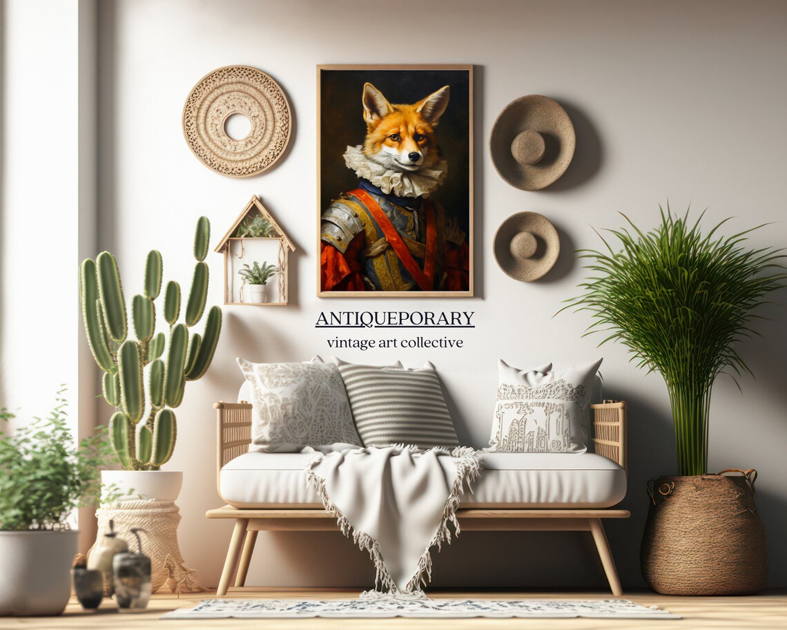 Victorian Animal Portrait Dressed Animal Prints Royal Fox Poster Royal Animal Painting Renaissance Animal Portrait Vintage Inspired Art - Image 5