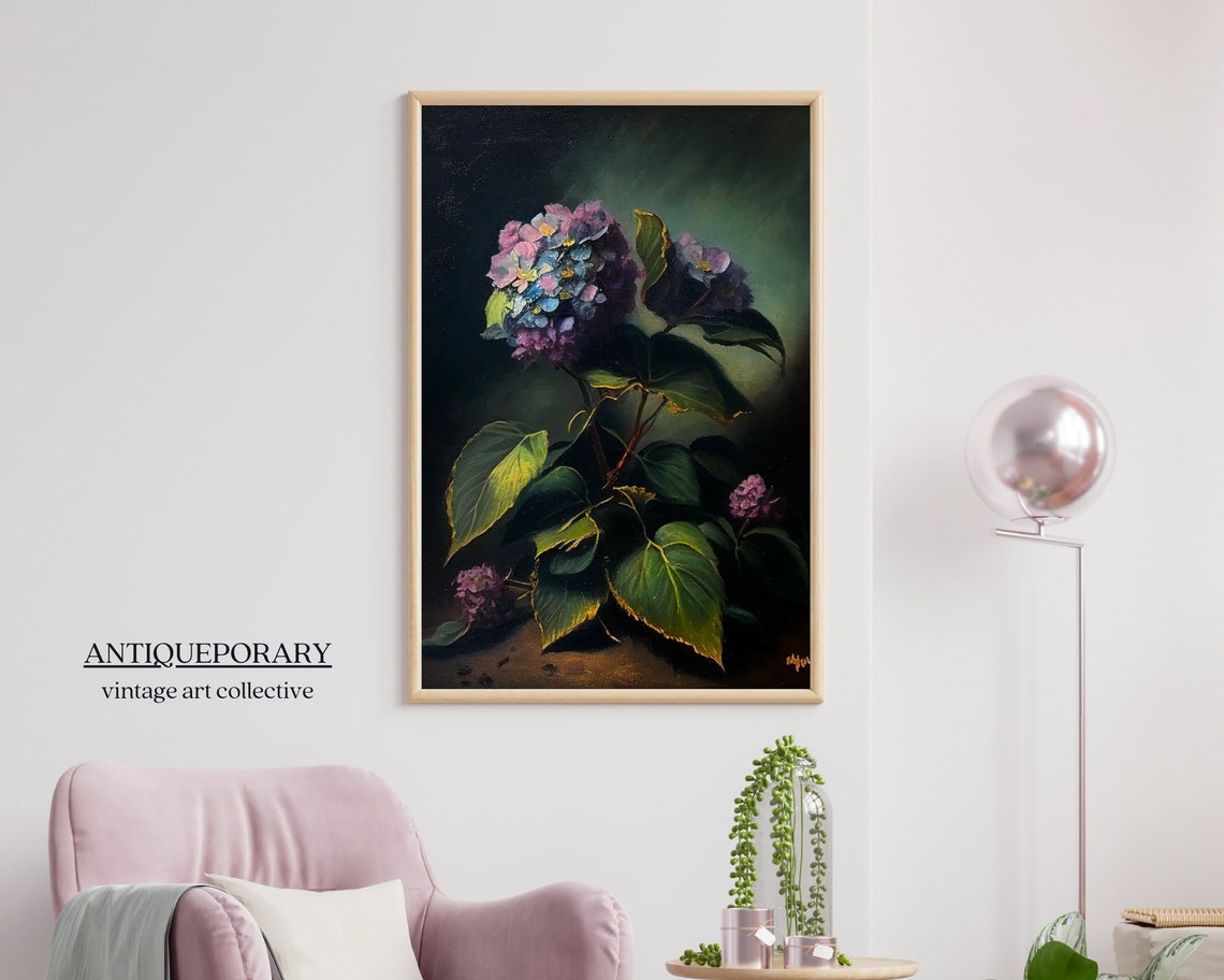 Moody Floral Art Antique Still Life French Country Decor Vintage Flower Print Antique Flower Print Flower Painting Antique Art Print - Image 5