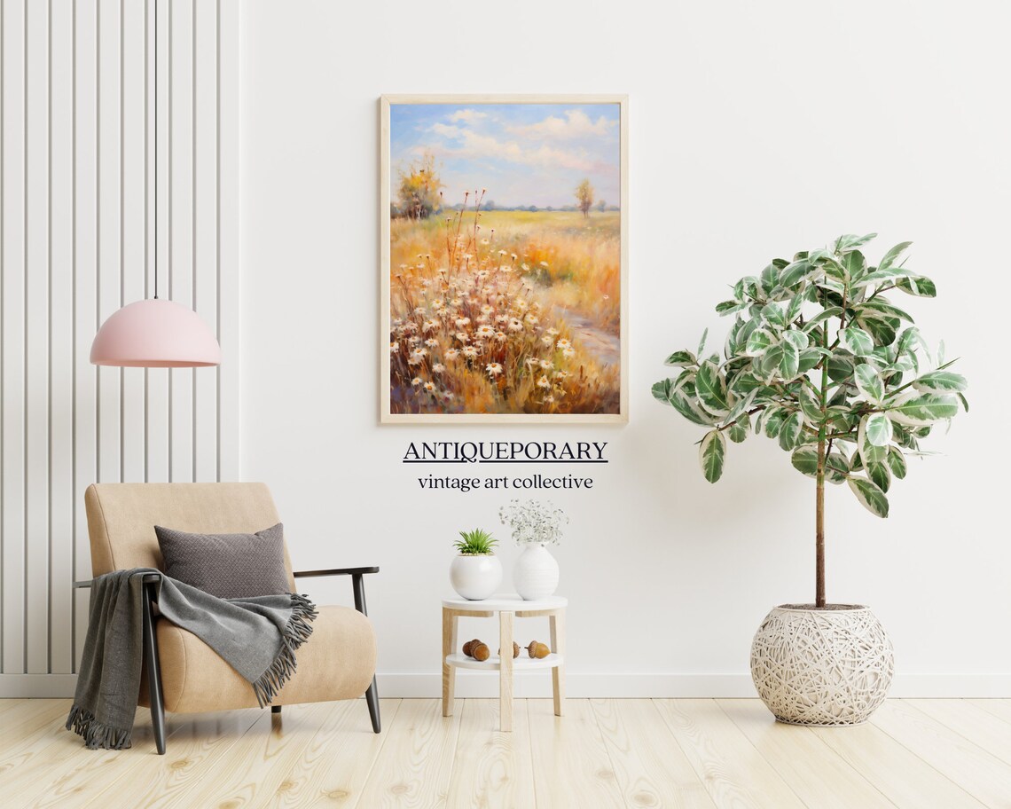 Sunlit Meadow of Wild Daisies Golden Summer Field Art Poster - Image 6